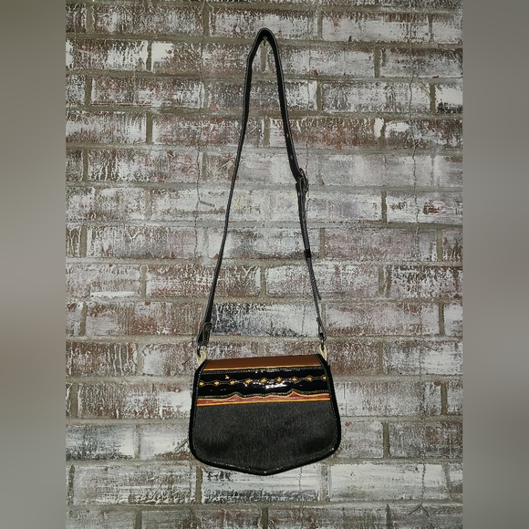 Earthyk Animal Hide Patent Leather Shoulder Bag - Picture 11 of 11